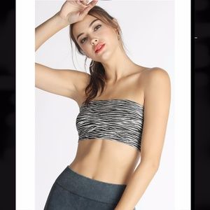New Zebra Print Bandeau in Metal Gray